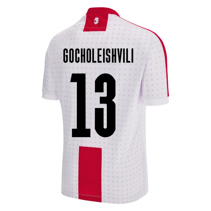 Mænd Georgia Giorgi Gocholeishvili #13 Hvid Hjemmebane Spillertrøjer 24-26 Trøje T-Shirt