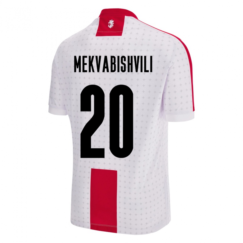 Mænd Georgia Anzor Mekvabishvili #20 Hvid Hjemmebane Spillertrøjer 24-26 Trøje T-Shirt