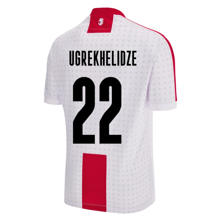 Mænd Georgia Nikoloz Ugrekhelidze #22 Hvid Hjemmebane Spillertrøjer 24-26 Trøje T-Shirt