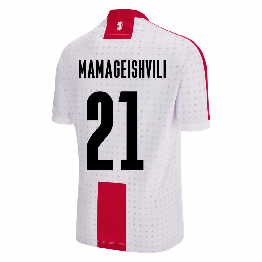 Mænd Georgia Otar Mamageishvili #21 Hvid Hjemmebane Spillertrøjer 24-26 Trøje T-Shirt