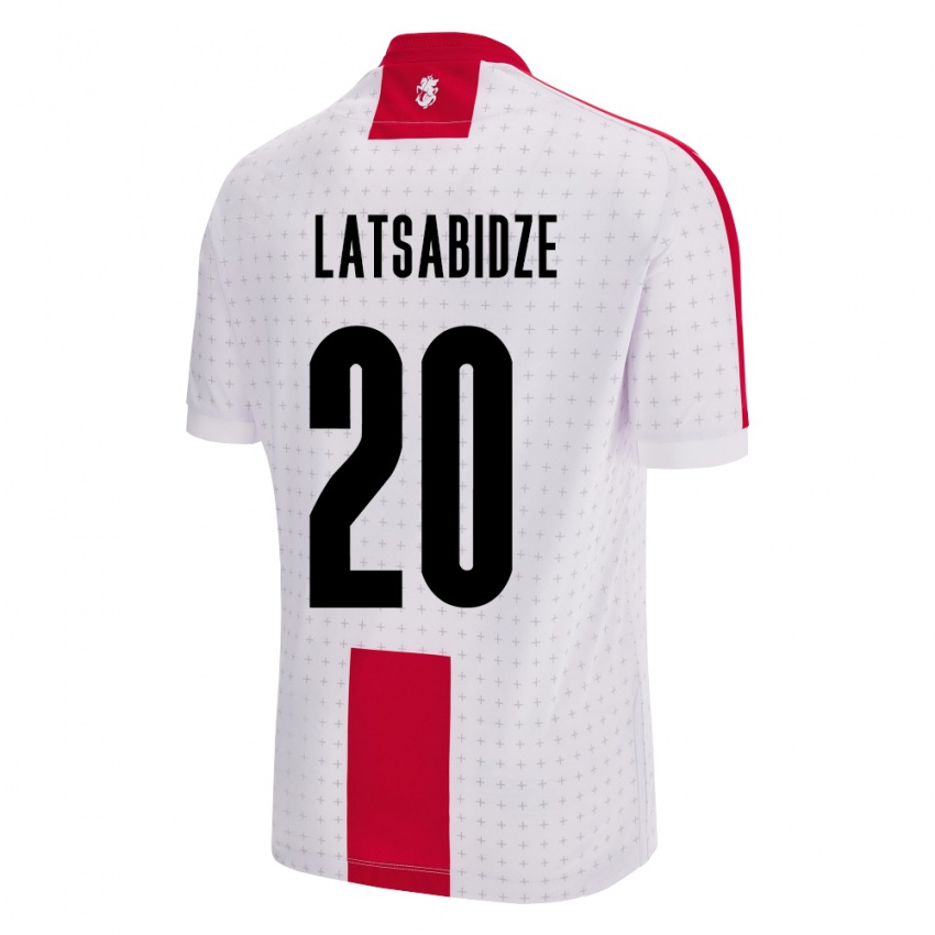 Mænd Georgia Luka Latsabidze #20 Hvid Hjemmebane Spillertrøjer 24-26 Trøje T-Shirt