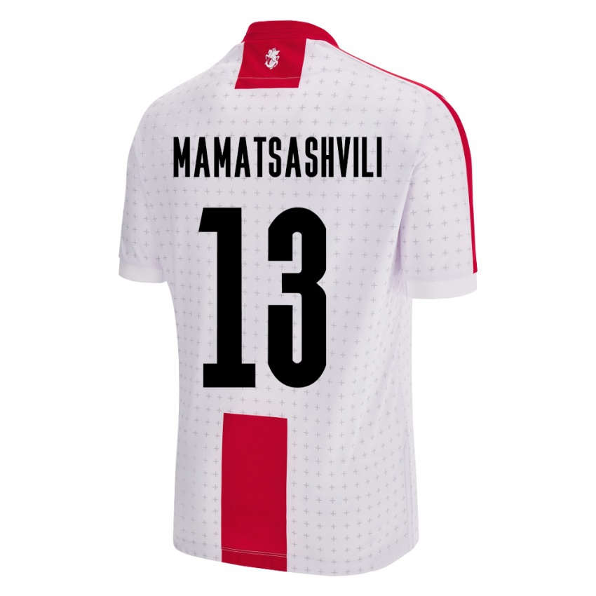 Mænd Georgia Saba Mamatsashvili #13 Hvid Hjemmebane Spillertrøjer 24-26 Trøje T-Shirt