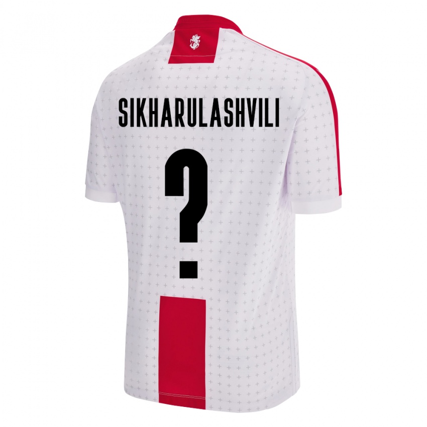 Mænd Georgia Nika Sikharulashvili #0 Hvid Hjemmebane Spillertrøjer 24-26 Trøje T-Shirt