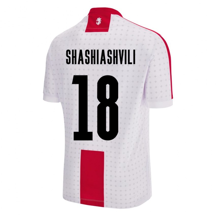 Mænd Georgia Luka Shashiashvili #18 Hvid Hjemmebane Spillertrøjer 24-26 Trøje T-Shirt