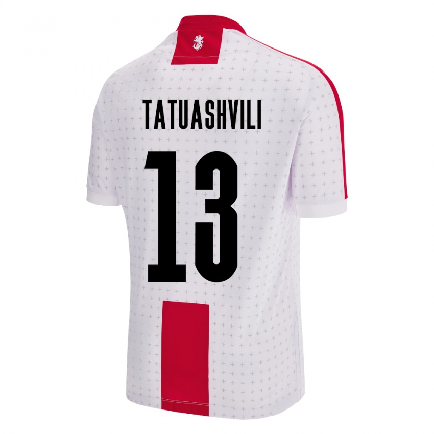 Mænd Georgia Tamar Tatuashvili #13 Hvid Hjemmebane Spillertrøjer 24-26 Trøje T-Shirt