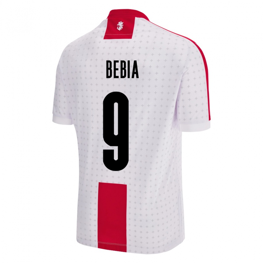 Mænd Georgia Maiko Bebia #9 Hvid Hjemmebane Spillertrøjer 24-26 Trøje T-Shirt