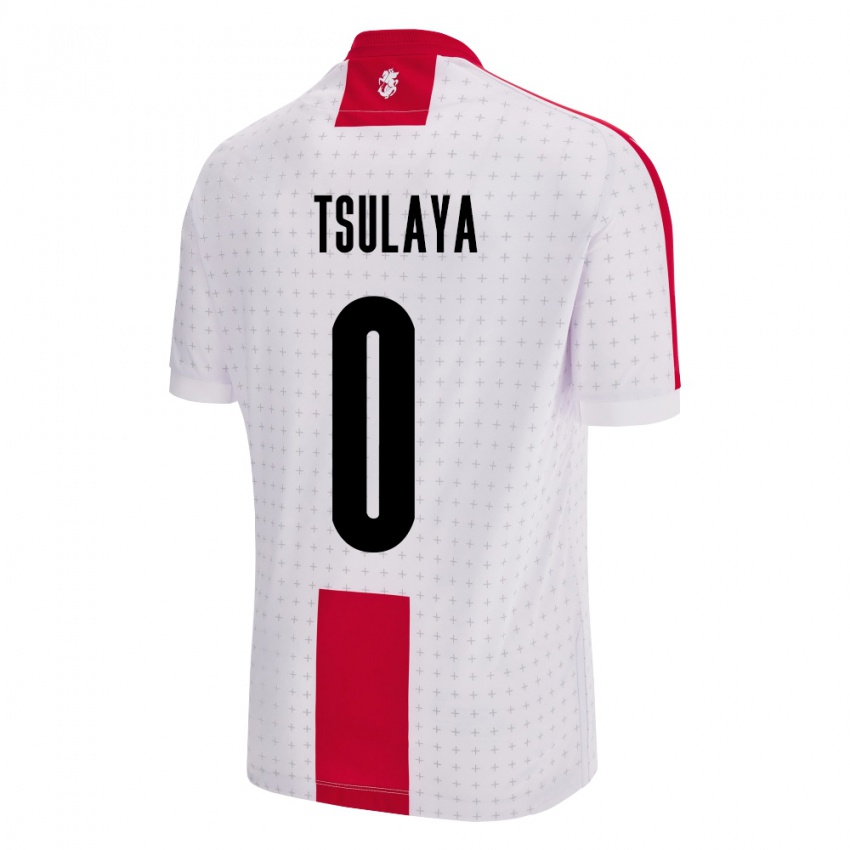 Mænd Georgia Ana Tsulaya #0 Hvid Hjemmebane Spillertrøjer 24-26 Trøje T-Shirt