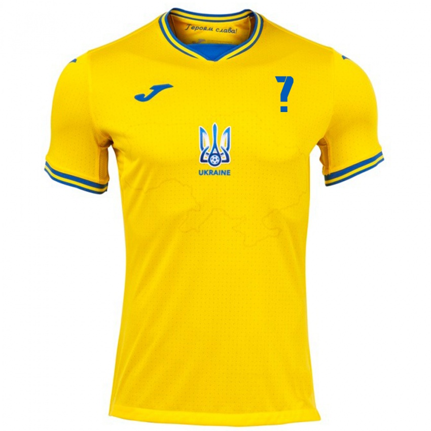 Mænd Ukraine Yelyzaveta Molodyuk #0 Gul Hjemmebane Spillertrøjer 24-26 Trøje T-Shirt