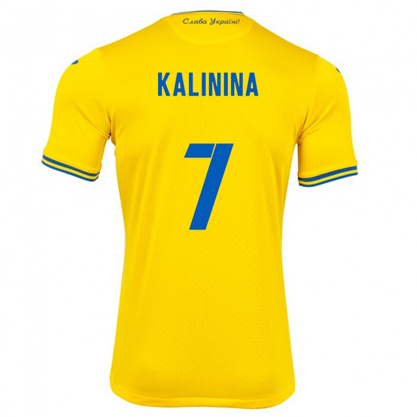 Mænd Ukraine Yana Kalinina #7 Gul Hjemmebane Spillertrøjer 24-26 Trøje T-Shirt