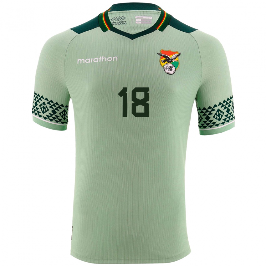 Mænd Bolivia Yoselin Basualdo #18 Lysegrøn Hjemmebane Spillertrøjer 24-26 Trøje T-Shirt