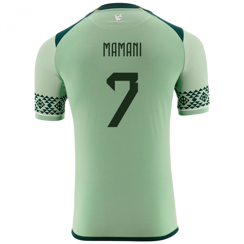 Mænd Bolivia Braian Mamani #7 Lysegrøn Hjemmebane Spillertrøjer 24-26 Trøje T-Shirt