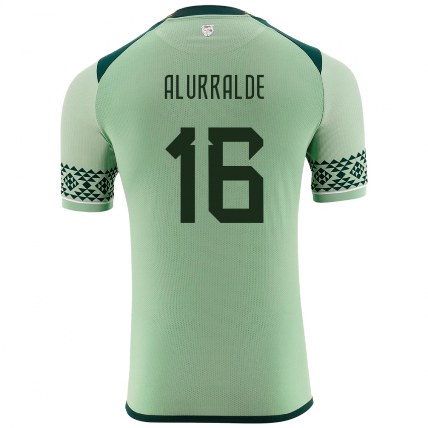 Mænd Bolivia Samantha Alurralde #16 Lysegrøn Hjemmebane Spillertrøjer 24-26 Trøje T-Shirt