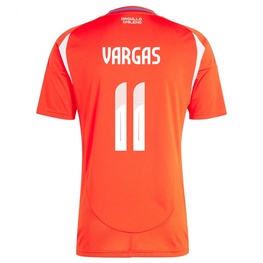 Mænd Chile Eduardo Vargas #11 Rød Hjemmebane Spillertrøjer 24-26 Trøje T-Shirt