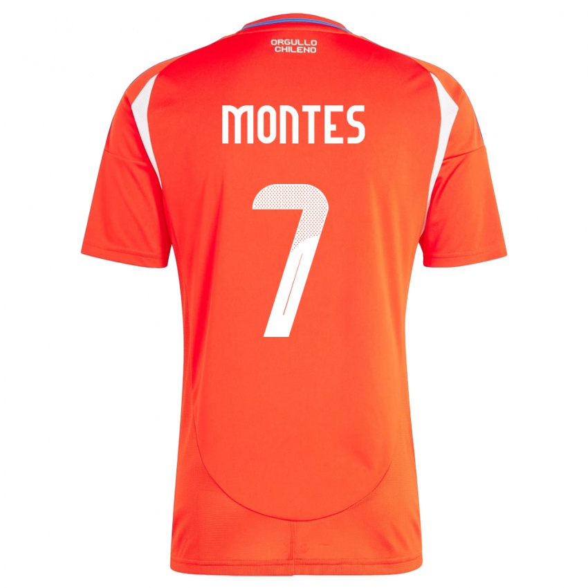 Mænd Chile Clemente Montes #7 Rød Hjemmebane Spillertrøjer 24-26 Trøje T-Shirt