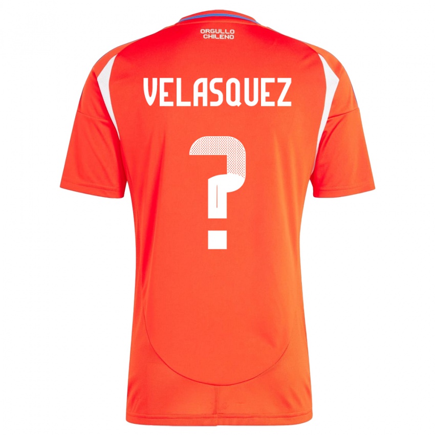 Mænd Chile Milovan Velásquez #0 Rød Hjemmebane Spillertrøjer 24-26 Trøje T-Shirt