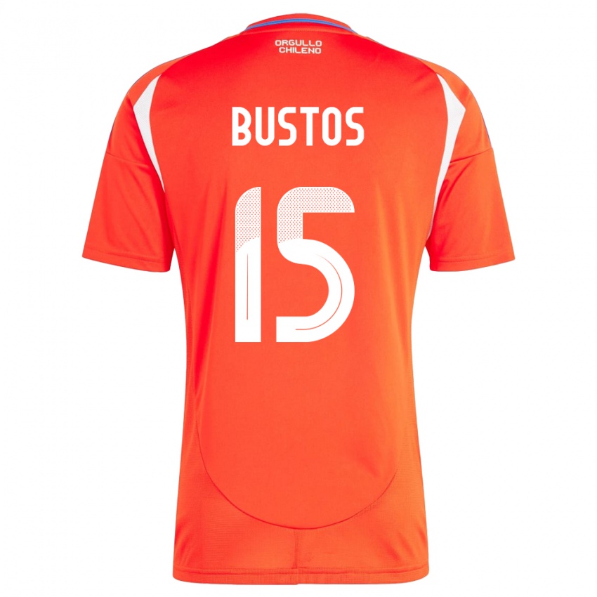 Mænd Chile Melissa Bustos #15 Rød Hjemmebane Spillertrøjer 24-26 Trøje T-Shirt