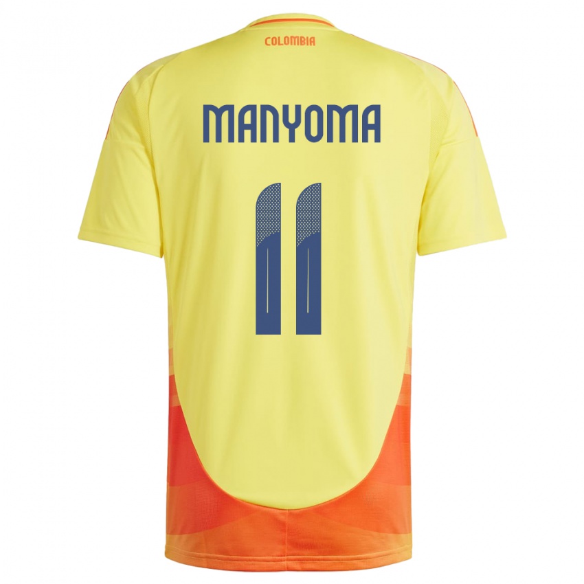 Mænd Colombia Alexis Manyoma #11 Gul Hjemmebane Spillertrøjer 24-26 Trøje T-Shirt