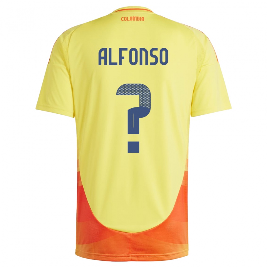 Mænd Colombia Andrés Alfonso #0 Gul Hjemmebane Spillertrøjer 24-26 Trøje T-Shirt