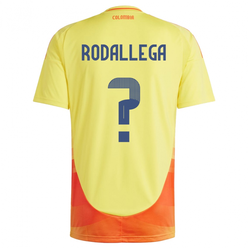 Mænd Colombia Johan Rodallega #0 Gul Hjemmebane Spillertrøjer 24-26 Trøje T-Shirt