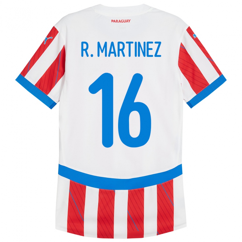 Mænd Paraguay Ramona Martínez #16 Hvid Rød Hjemmebane Spillertrøjer 24-26 Trøje T-Shirt