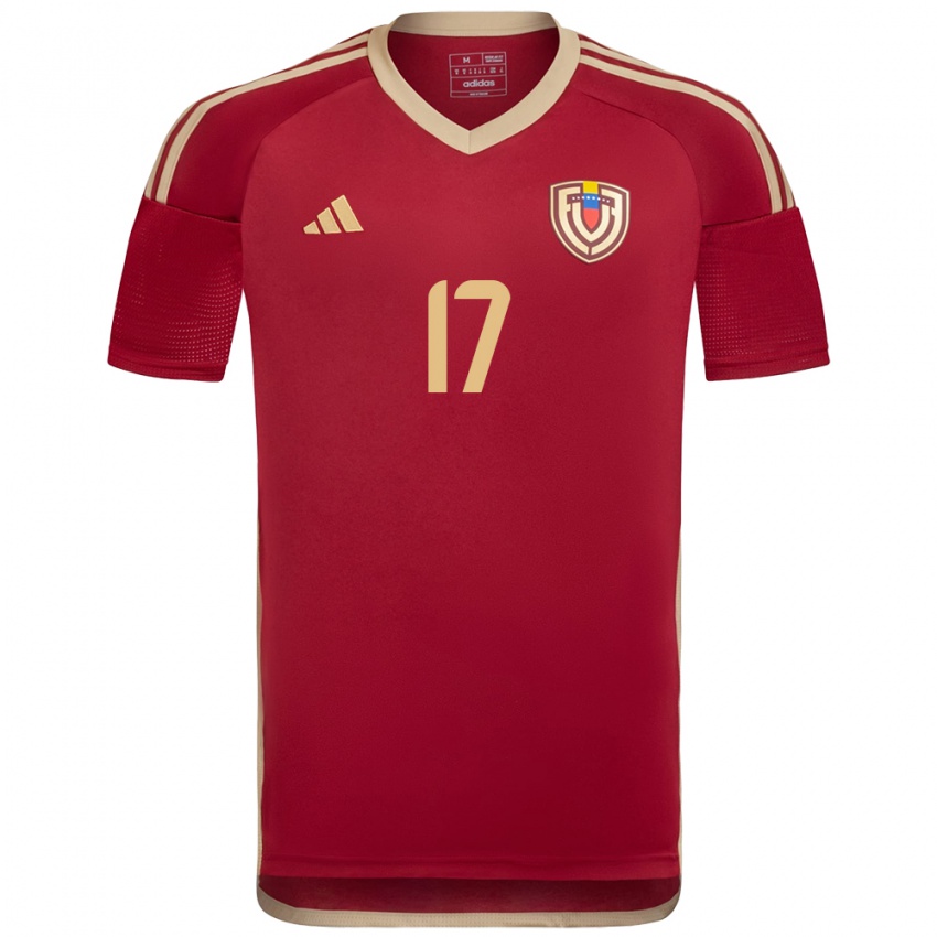 Mænd Venezuela Camila Pescatore #17 Bourgogne Hjemmebane Spillertrøjer 24-26 Trøje T-Shirt