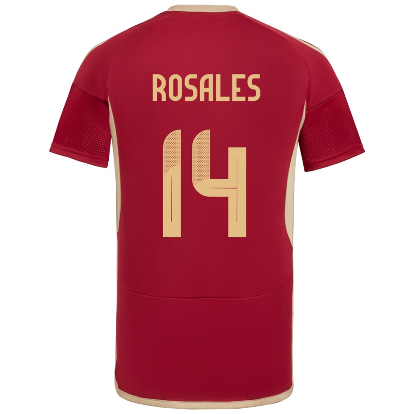 Mænd Venezuela Roberto Rosales #14 Bourgogne Hjemmebane Spillertrøjer 24-26 Trøje T-Shirt