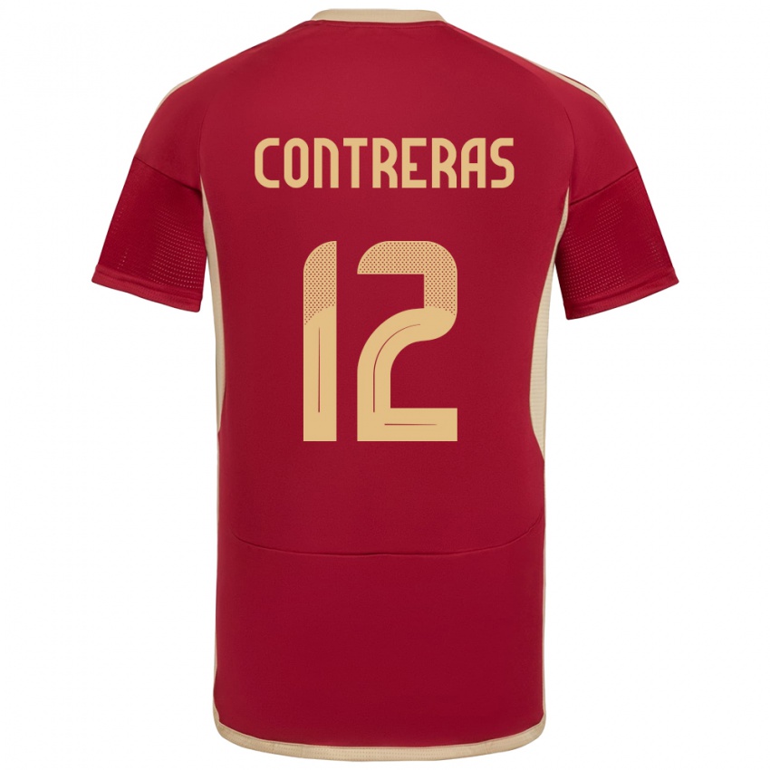 Mænd Venezuela José Contreras #12 Bourgogne Hjemmebane Spillertrøjer 24-26 Trøje T-Shirt