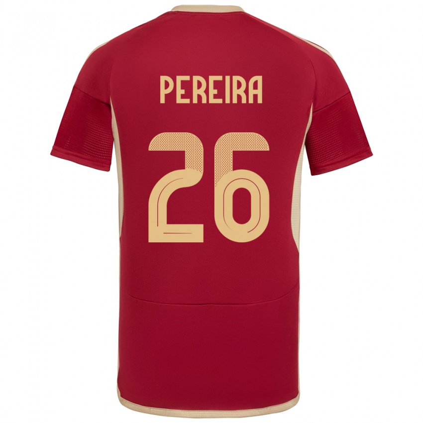 Mænd Venezuela Daniel Pereira #26 Bourgogne Hjemmebane Spillertrøjer 24-26 Trøje T-Shirt