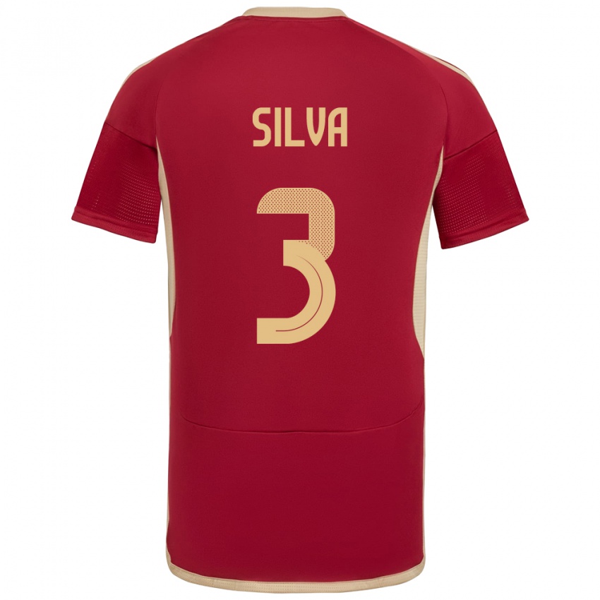 Mænd Venezuela Santiago Silva #3 Bourgogne Hjemmebane Spillertrøjer 24-26 Trøje T-Shirt