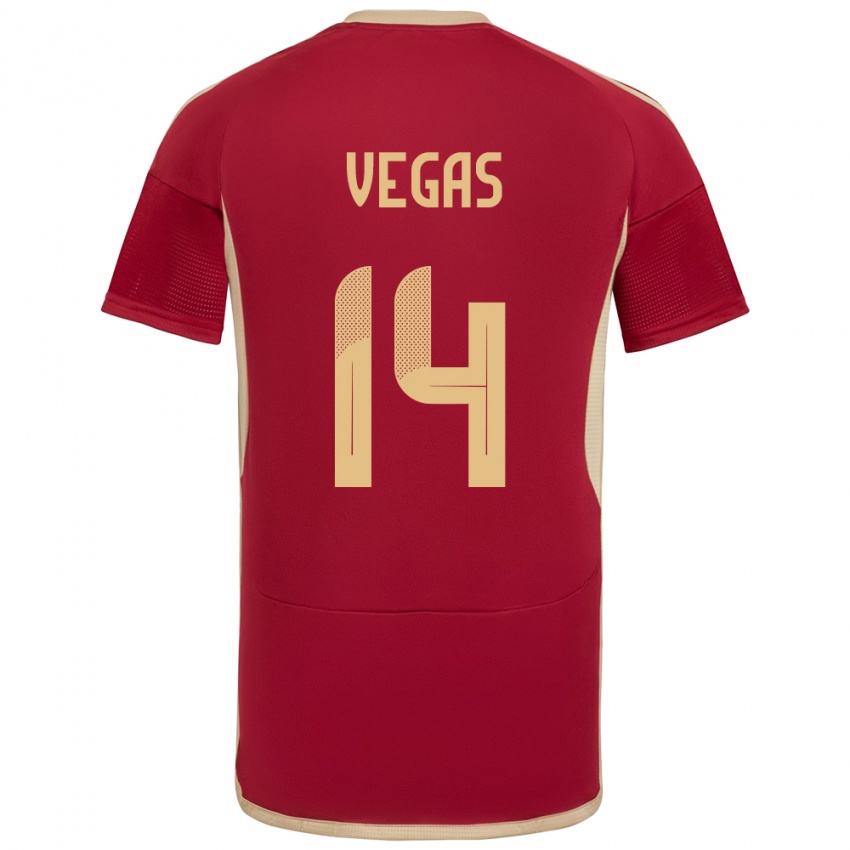 Mænd Venezuela Miguel Vegas #14 Bourgogne Hjemmebane Spillertrøjer 24-26 Trøje T-Shirt