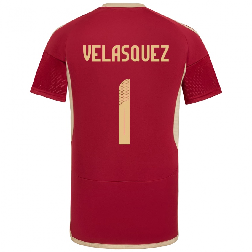 Mænd Venezuela Yessica Velásquez #1 Bourgogne Hjemmebane Spillertrøjer 24-26 Trøje T-Shirt