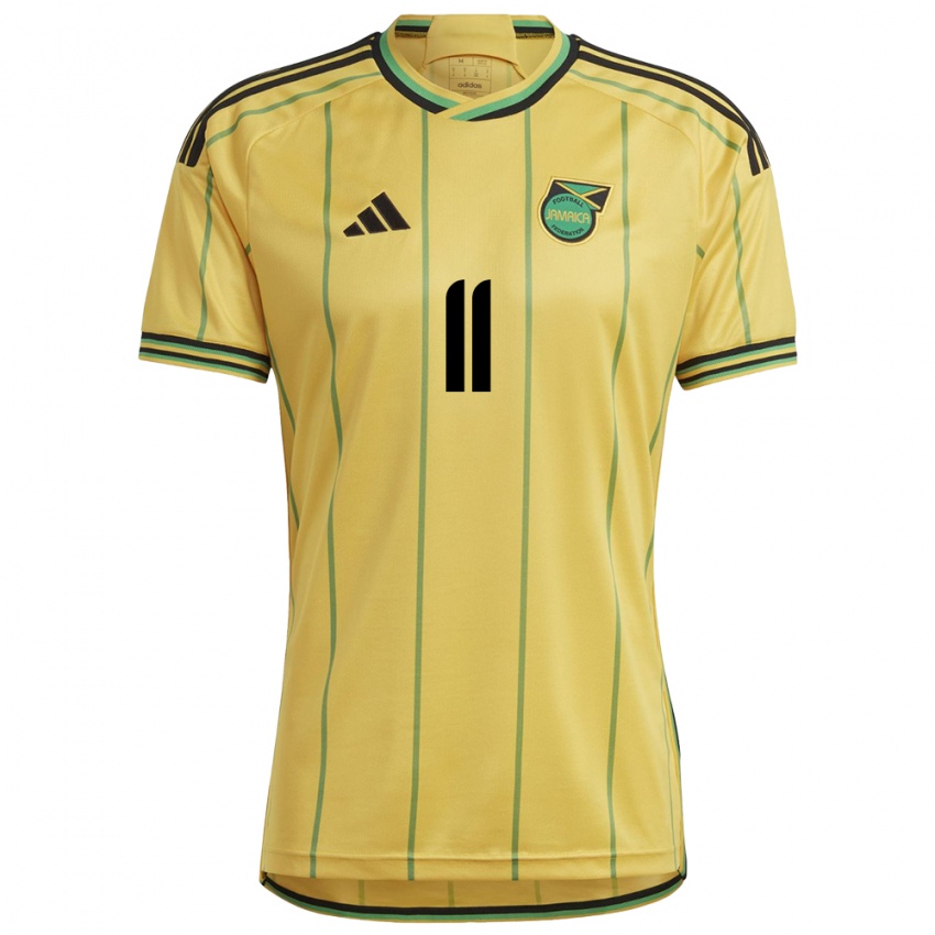 Mænd Jamaica Khadija Shaw #11 Gul Hjemmebane Spillertrøjer 24-26 Trøje T-Shirt