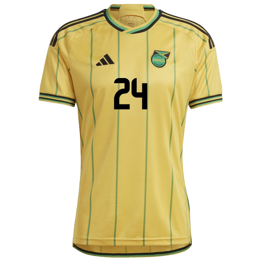 Mænd Jamaica Andre Blake #24 Gul Hjemmebane Spillertrøjer 24-26 Trøje T-Shirt