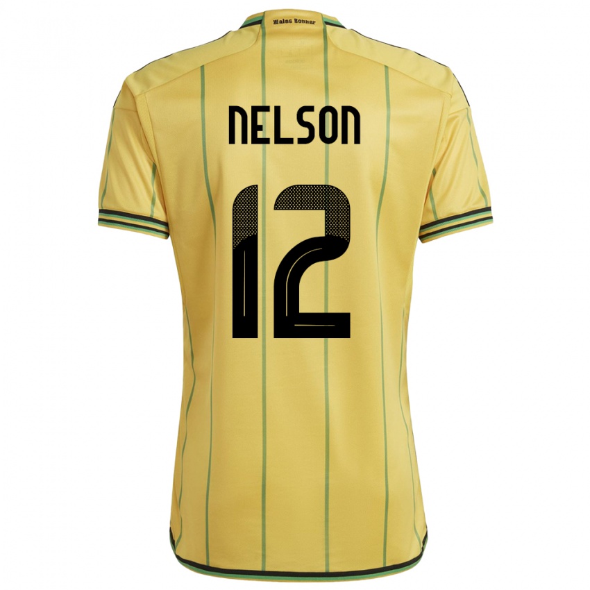 Mænd Jamaica Tyiesha Nelson #12 Gul Hjemmebane Spillertrøjer 24-26 Trøje T-Shirt