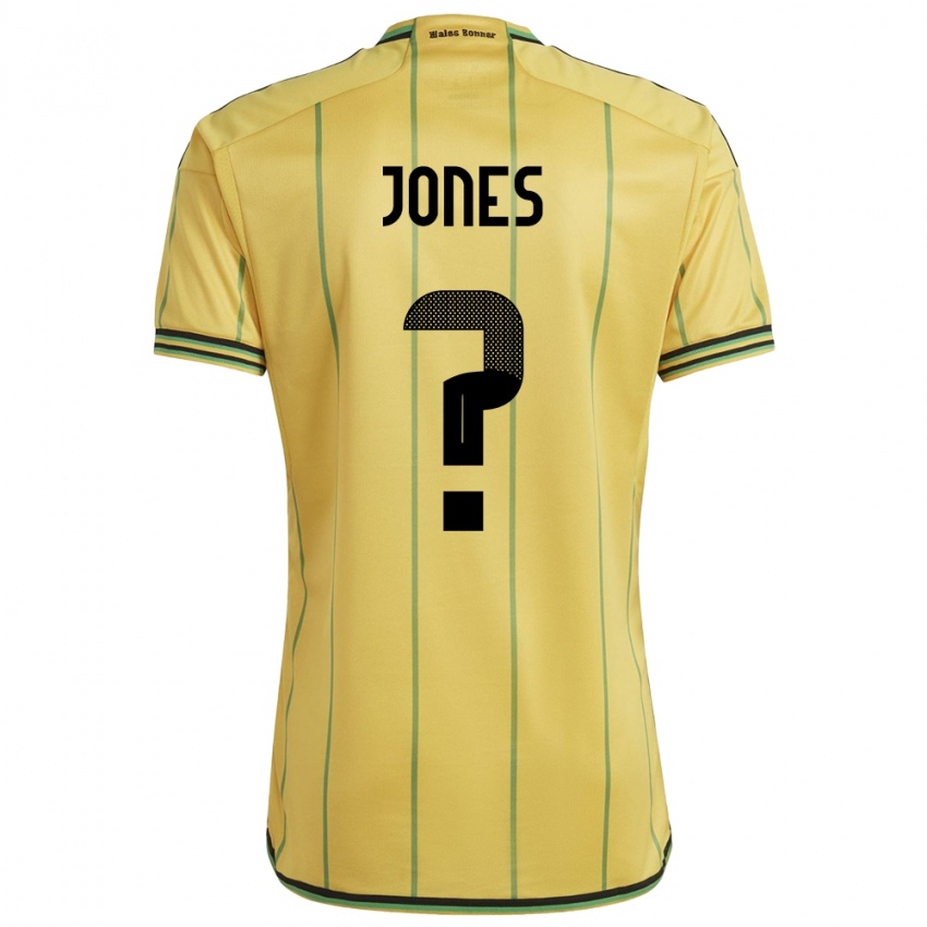 Mænd Jamaica Rachel Jones #0 Gul Hjemmebane Spillertrøjer 24-26 Trøje T-Shirt