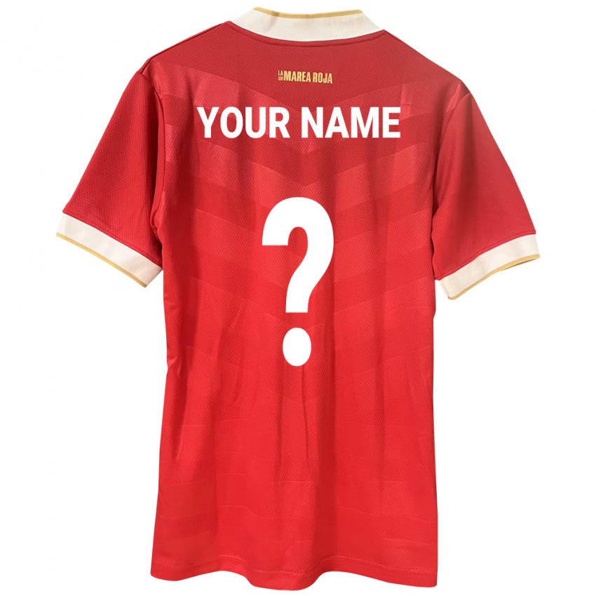Mænd Panama Dit Navn #0 Rød Hjemmebane Spillertrøjer 24-26 Trøje T-Shirt