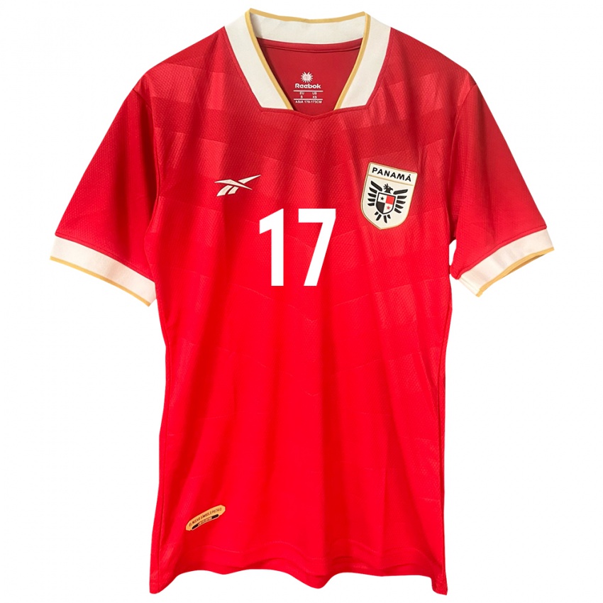 Mænd Panama Luis Gaitán #17 Rød Hjemmebane Spillertrøjer 24-26 Trøje T-Shirt