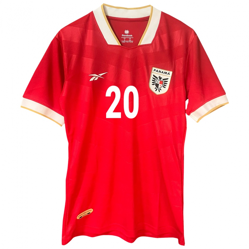 Mænd Panama Ernesto Gómez #20 Rød Hjemmebane Spillertrøjer 24-26 Trøje T-Shirt