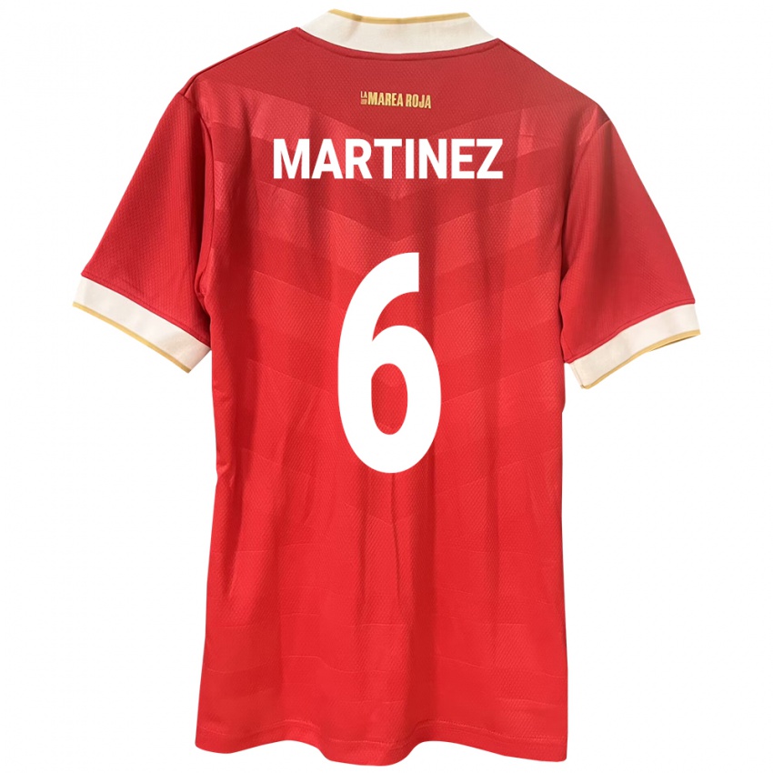 Mænd Panama Christian Martínez #6 Rød Hjemmebane Spillertrøjer 24-26 Trøje T-Shirt