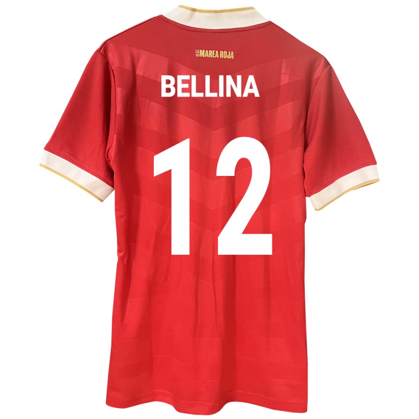 Mænd Panama Lucca Bellina #12 Rød Hjemmebane Spillertrøjer 24-26 Trøje T-Shirt