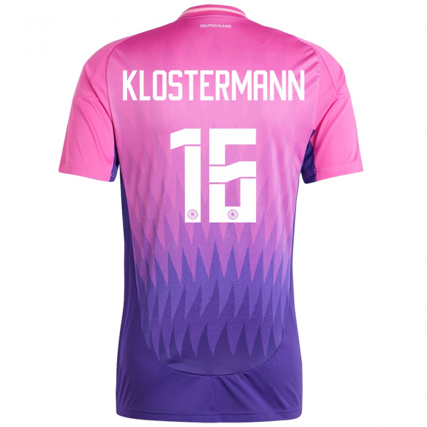 Mænd Tyskland Lukas Klostermann #16 Pink Lilla Udebane Spillertrøjer 24-26 Trøje T-Shirt