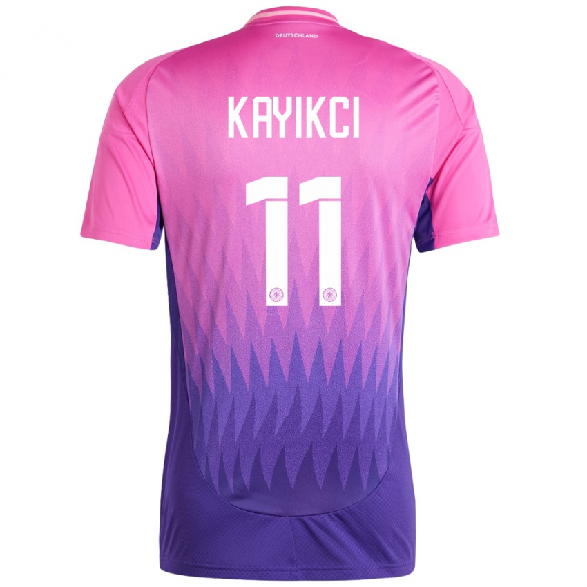 Mænd Tyskland Hasret Kayikci #11 Pink Lilla Udebane Spillertrøjer 24-26 Trøje T-Shirt