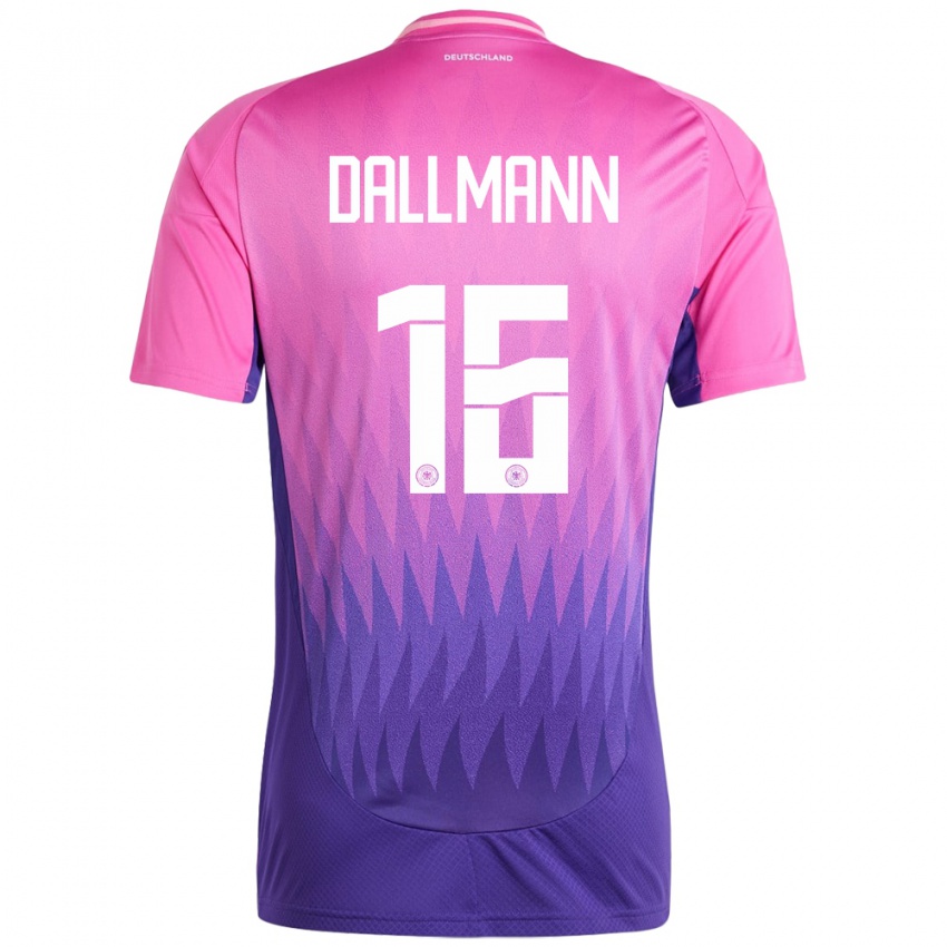 Mænd Tyskland Linda Dallmann #16 Pink Lilla Udebane Spillertrøjer 24-26 Trøje T-Shirt