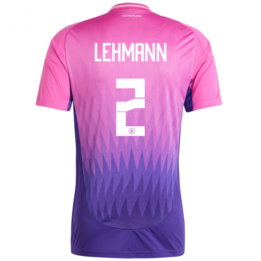 Mænd Tyskland Paul Lehmann #2 Pink Lilla Udebane Spillertrøjer 24-26 Trøje T-Shirt