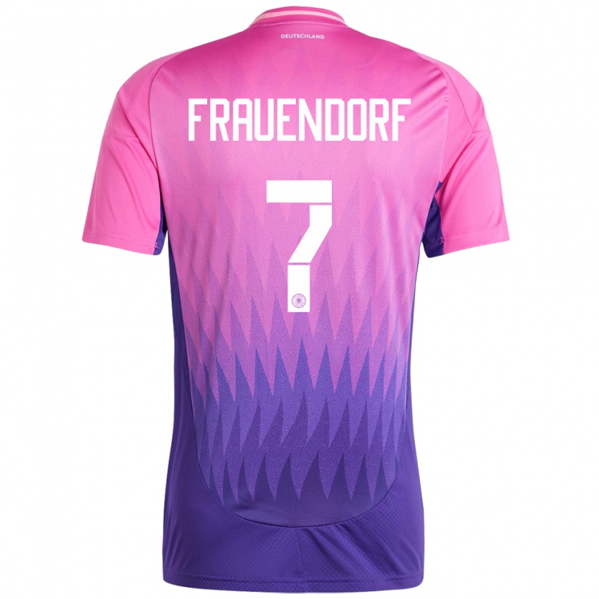 Mænd Tyskland Melkamu Frauendorf #7 Pink Lilla Udebane Spillertrøjer 24-26 Trøje T-Shirt