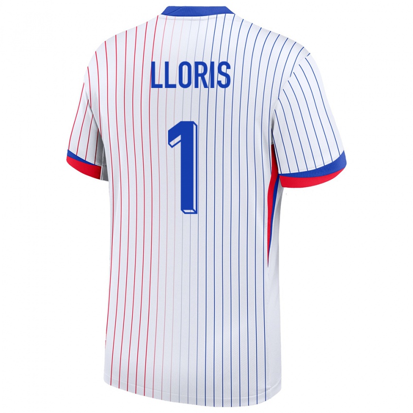 Mænd Frankrig Hugo Lloris #1 Hvid Udebane Spillertrøjer 24-26 Trøje T-Shirt