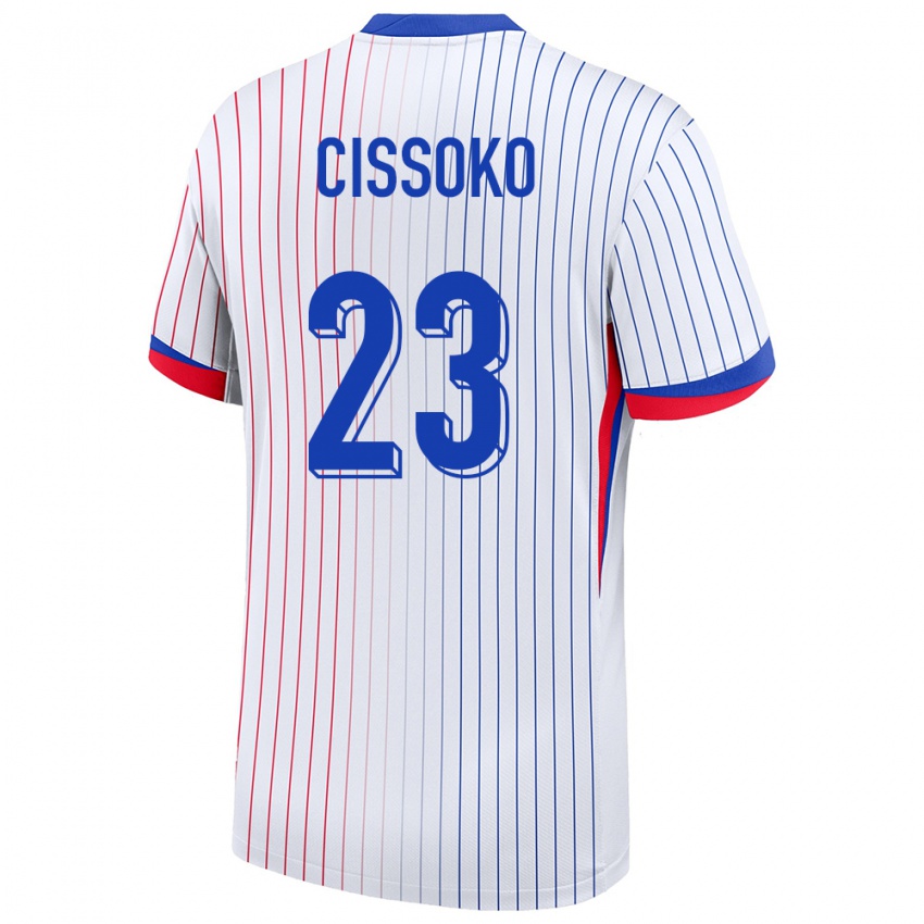 Mænd Frankrig Hawa Cissoko #23 Hvid Udebane Spillertrøjer 24-26 Trøje T-Shirt