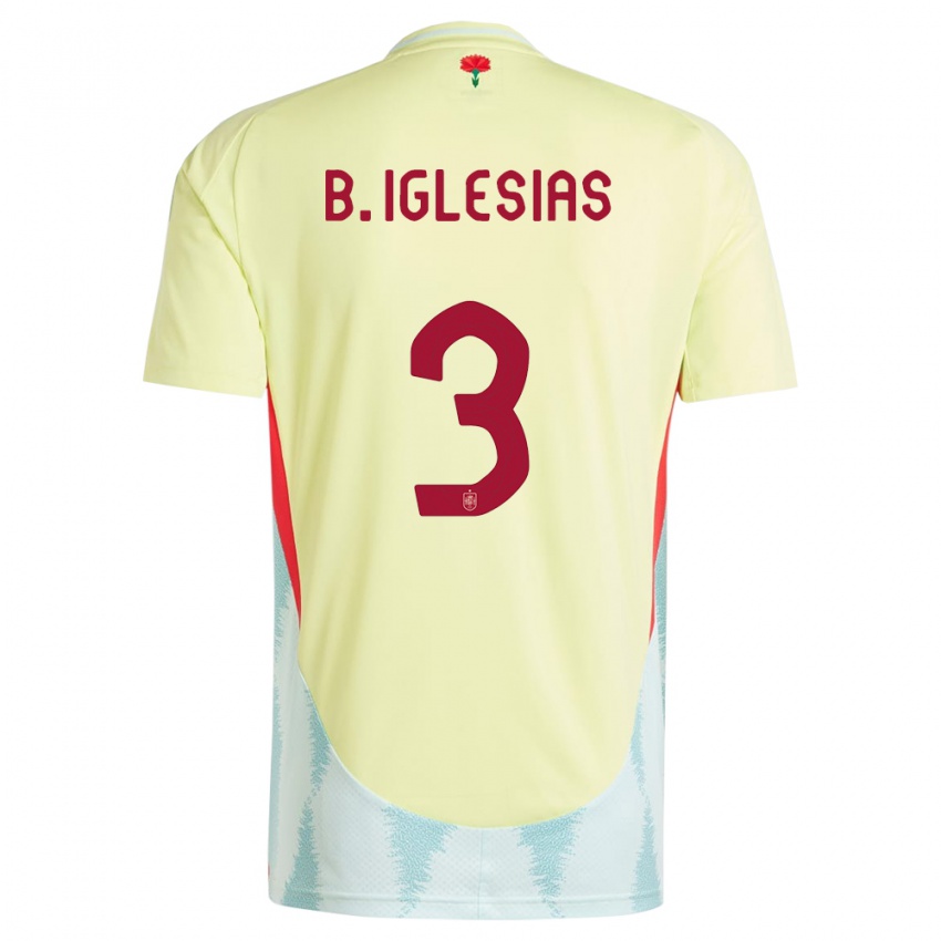 Mænd Spanien Borja Iglesias #3 Gul Udebane Spillertrøjer 24-26 Trøje T-Shirt