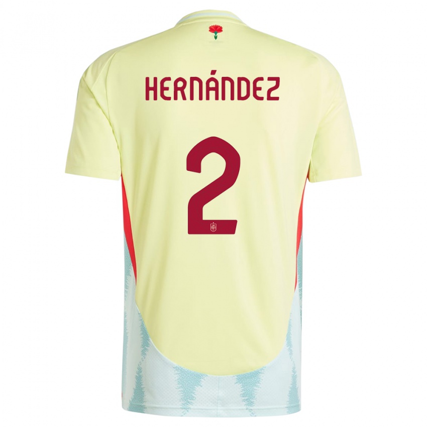 Mænd Spanien Oihane Hernandez #2 Gul Udebane Spillertrøjer 24-26 Trøje T-Shirt