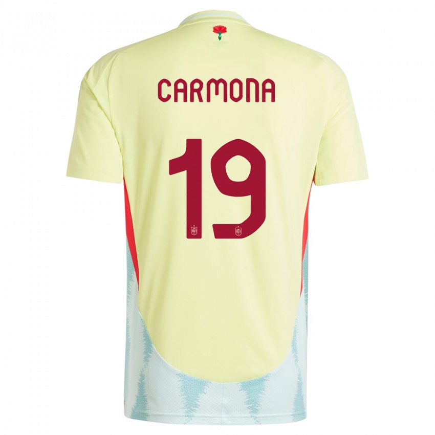 Mænd Spanien Olga Carmona #19 Gul Udebane Spillertrøjer 24-26 Trøje T-Shirt